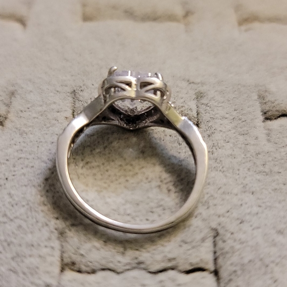 2.25ctw HEART TOPAZ STERLING ENGAGEMENT RING - Picture 7 of 7